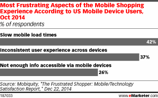 Most Frustrating Aspects of the Mobile Shopping Experience According to US Mobile Device Users, Oct 2014 (% of respondents)