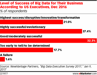Level of Success of Big Data for Their Business According to US Executives, Dec 2016 (% of respondents)